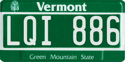 VT license plate LQI886