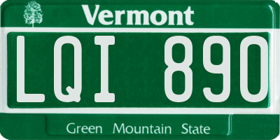 VT license plate LQI890