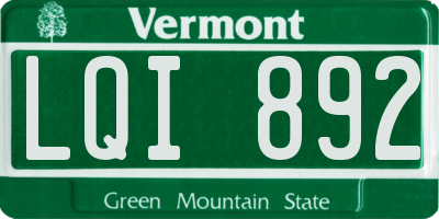 VT license plate LQI892