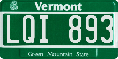VT license plate LQI893