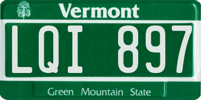 VT license plate LQI897