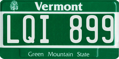 VT license plate LQI899