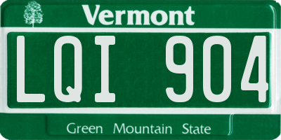 VT license plate LQI904
