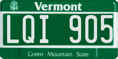 VT license plate LQI905