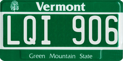 VT license plate LQI906