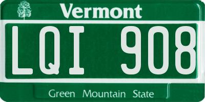 VT license plate LQI908