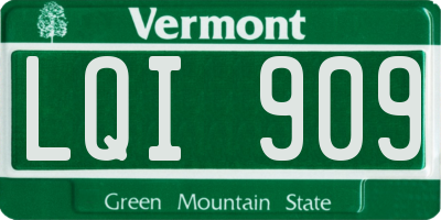 VT license plate LQI909