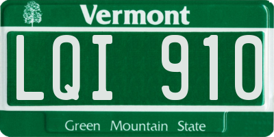 VT license plate LQI910