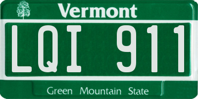 VT license plate LQI911