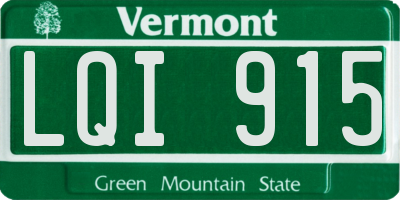 VT license plate LQI915