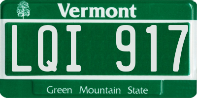 VT license plate LQI917
