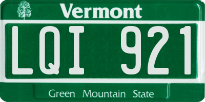 VT license plate LQI921