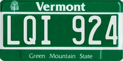 VT license plate LQI924