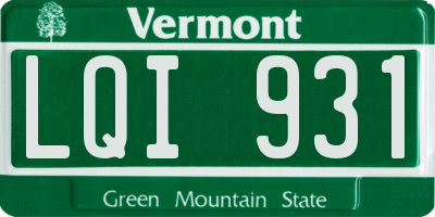 VT license plate LQI931