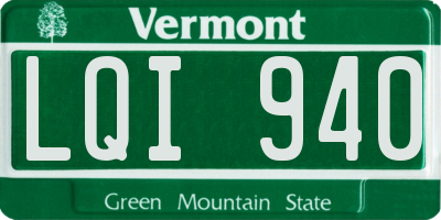 VT license plate LQI940