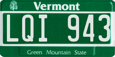 VT license plate LQI943