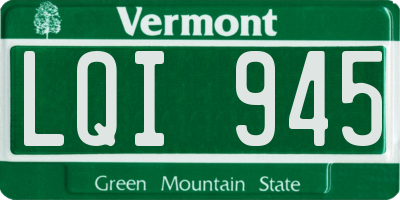 VT license plate LQI945