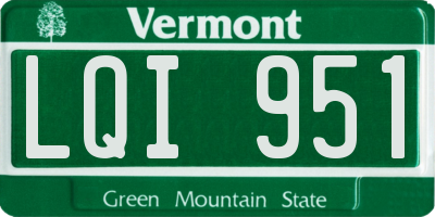 VT license plate LQI951