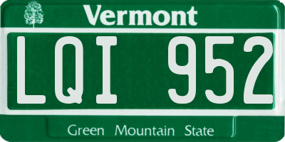 VT license plate LQI952