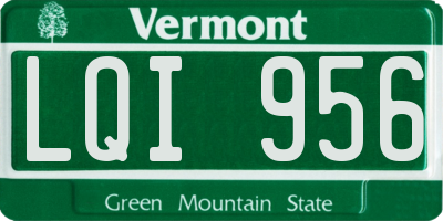 VT license plate LQI956