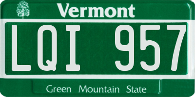 VT license plate LQI957