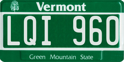 VT license plate LQI960