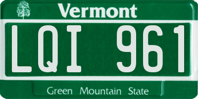 VT license plate LQI961