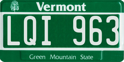 VT license plate LQI963