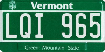 VT license plate LQI965