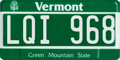 VT license plate LQI968