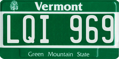 VT license plate LQI969