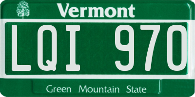 VT license plate LQI970