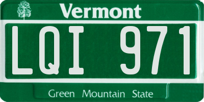 VT license plate LQI971