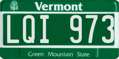 VT license plate LQI973