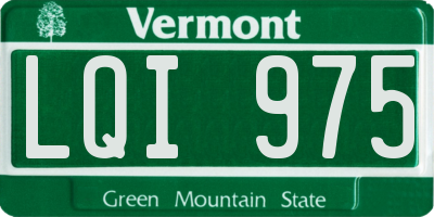 VT license plate LQI975