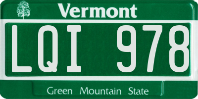 VT license plate LQI978