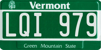 VT license plate LQI979