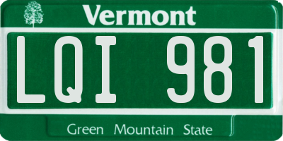 VT license plate LQI981