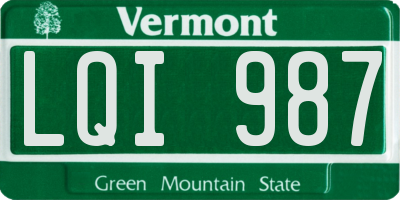 VT license plate LQI987