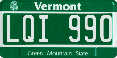 VT license plate LQI990