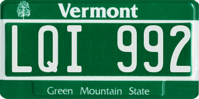 VT license plate LQI992
