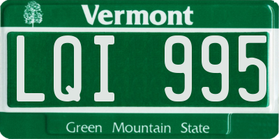 VT license plate LQI995