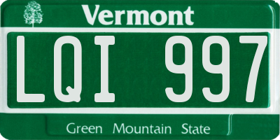 VT license plate LQI997