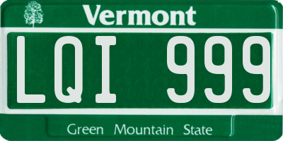 VT license plate LQI999