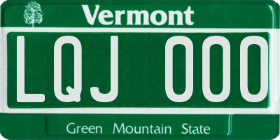 VT license plate LQJ000