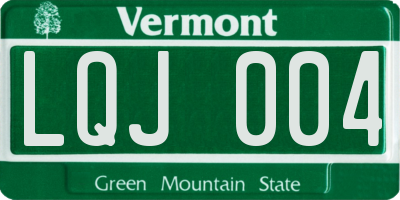 VT license plate LQJ004