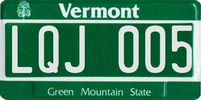 VT license plate LQJ005