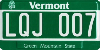 VT license plate LQJ007