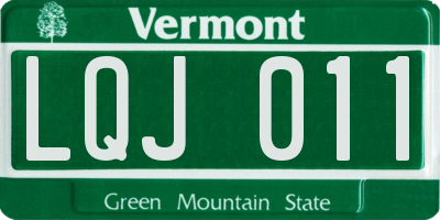 VT license plate LQJ011
