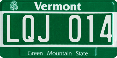 VT license plate LQJ014